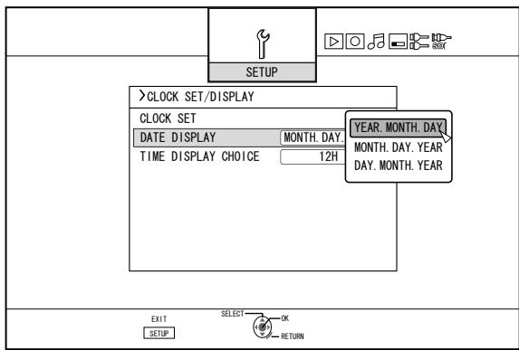 JVC SR-HD2500EU - Select the date display style. - 1