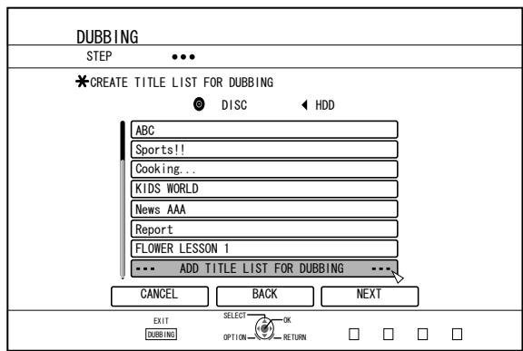 JVC SR-HD2500EU - Create a dubbing title list - 1