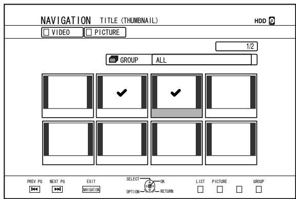JVC SR-HD2500EU - Select the titles to exclude from the group, and press the [MARK] button - 1