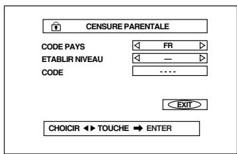 JVC XV-S302 - Affichage de CENSURE PARENTALE - 1