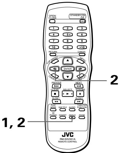 JVC XV-S302 - Pour sélectionner un angle de séquence à partir de l'écran normal [ANGLE] - 2