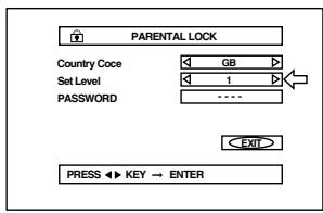 JVC XV-S302 - De optie [PARENTAL LOCK] voor de eerste keer instellen - 5