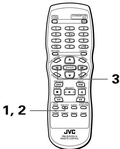 JVC XV-S302 - Wahlen der Untertitelsprache [SUBTITLE] - 3