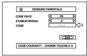 JVC XV-S302 - Pour modifier les régles de la [CENSURE PARENTALE] - 3