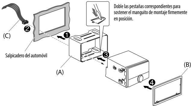 KENWOOD DPX-5000BT - Instalación de la unidad (montaje en el tablero) - 1