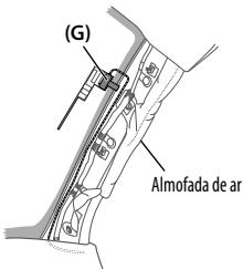 KENWOOD DPX-5000BT - Quando instalar o cabo da antenna dentro do pilar dianteiro com a almofada de ar instalada - 2
