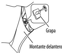 KENWOOD DPX-5000BT - Cuando pase el cable de la antenna por el interior del montante delantero con el airbag instalado - 1