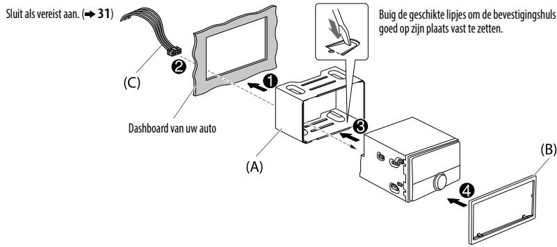 KENWOOD DPX-5000BT - Installeren van het toestel (in-dashboard montage) - 1