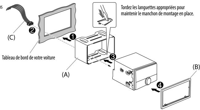 KENWOOD DPX-5000BT - Installation de l'appareil (montage encastré) - 1
