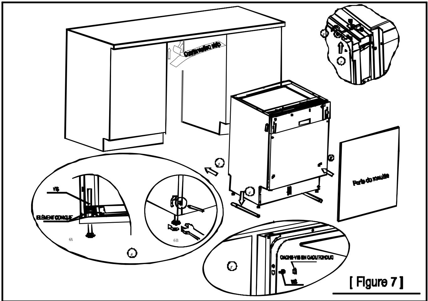 BRANDT VS1009J - - Etapes d'installation du lave-vaisselle - 1