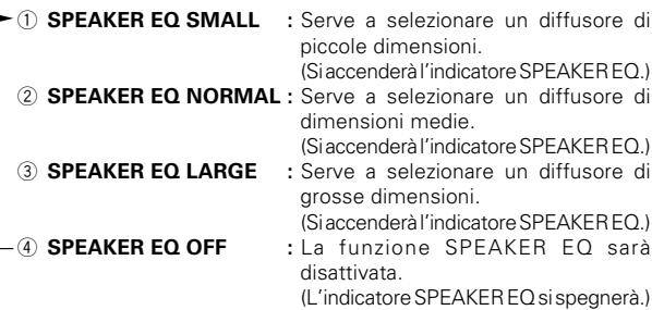KENWOOD KRF-X9070D - Premere il tasto SPEAKER EQ per attivare le seguenti modalità: - 1