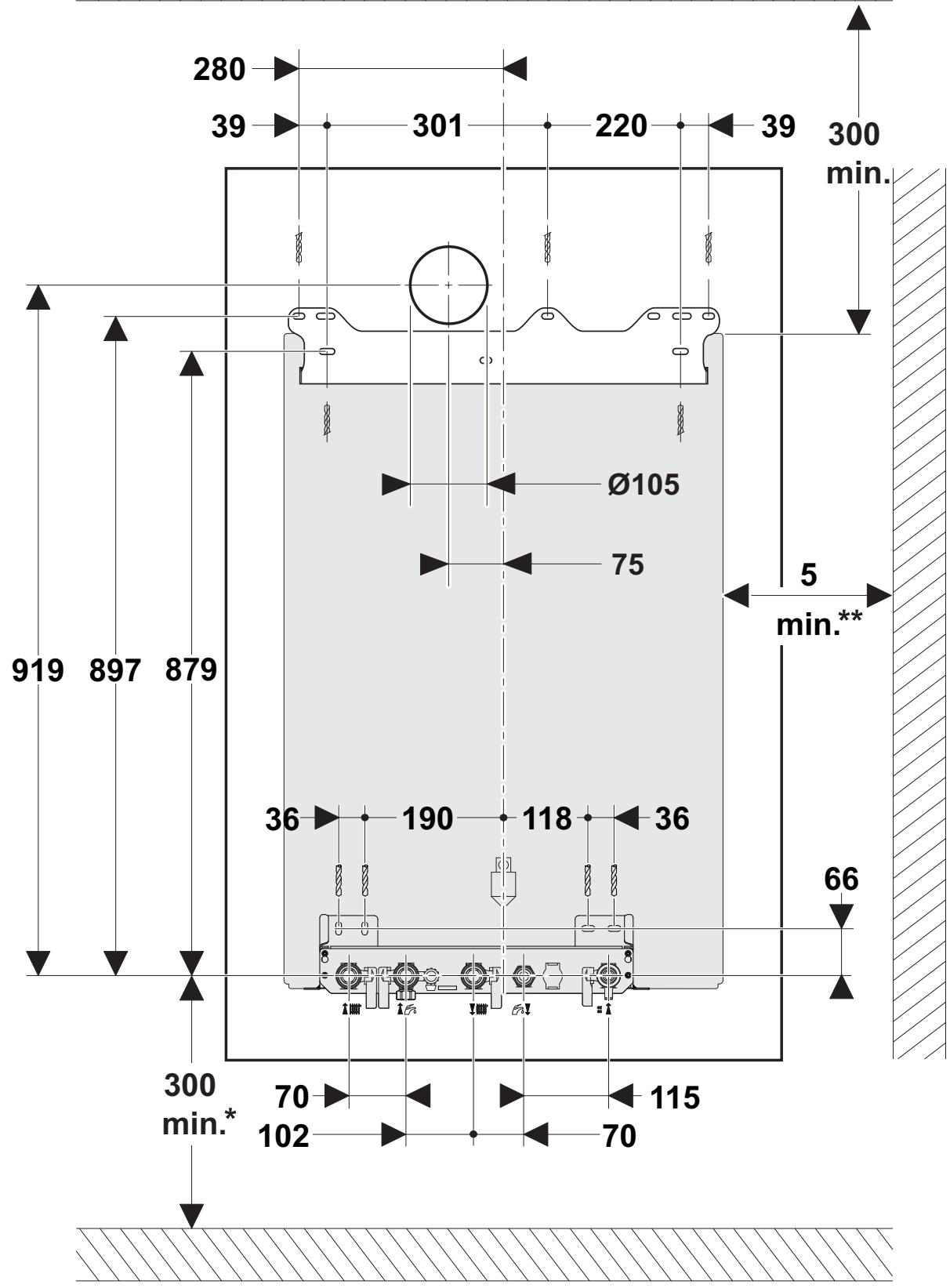 SAUNIER DUVAL ISOTWIN CONDENS F25 V 25 KW - Fixation au mur - 4