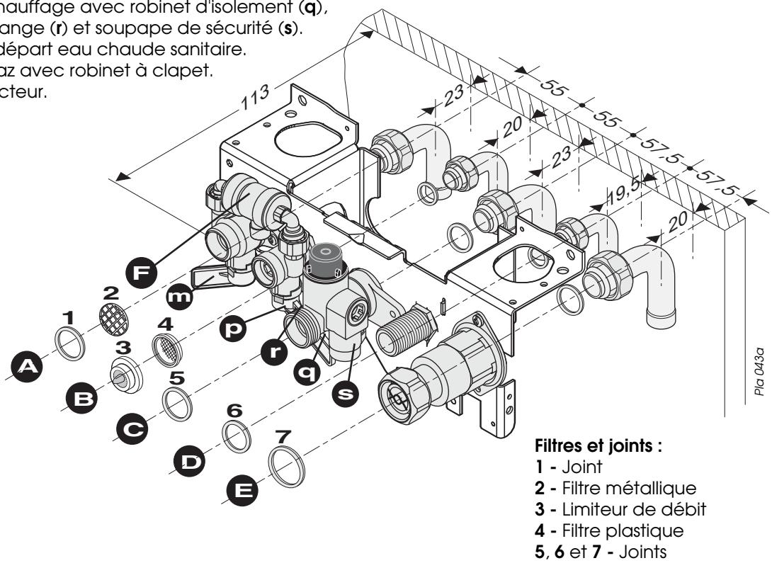 SAUNIER DUVAL THEMA F 23 F23E FAS23E - Plaque de raccordement avec replissage et disjoncteur THEMA f 23 - 1