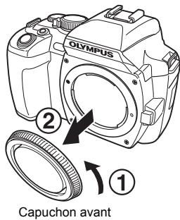 OLYMPUS E-500 - Montage d'un objectif sur l'appareil photo - 3