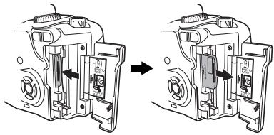 OLYMPUS E-500 - Retirer la carte. - 2