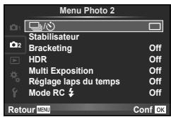 OLYMPUS EM10 & E-M10 - Réglage du retardateur (□/) - 1
