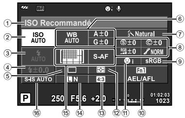 OLYMPUS EM10 & E-M10 - Utilisation du grand écran de contrôle - 1