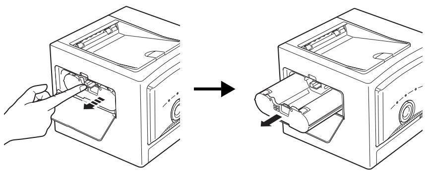 OLYMPUS P-10 - Entnehmen der Farbbandkassette - 1