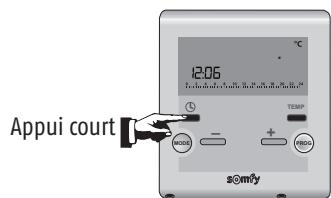 SOMFY THERMOSTAT ET RECEPTEUR 2401104 - Réglage du jour, de l'heure et des minutes - 1