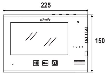 SOMFY VISIOPHONE V600 RTS - Dimensions (en mm) - 1