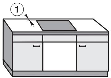 MIELE KM 3054 - Safety distances to the sides of and behind the appliance - 3