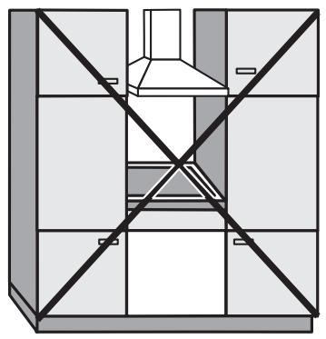 MIELE KM 3054 - Safety distances to the sides of and behind the appliance - 1