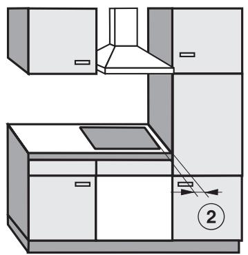 MIELE KM 3054 - Safety distances to the sides of and behind the appliance - 4