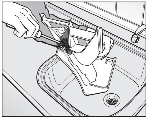 MIELE W 1622 - Nettoyage du logement de la boîte à produits - 1