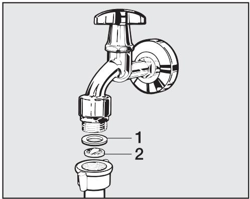 MIELE W 1622 - Nettoyage du filtré dans le tuyau d'arrivée d'eau - 1
