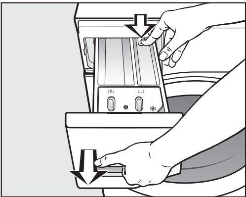 MIELE W 196 - Cleaning the detergent dispenser drawer - 1