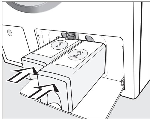 MIELE W 196 - Inserting detergent cartridges - 4