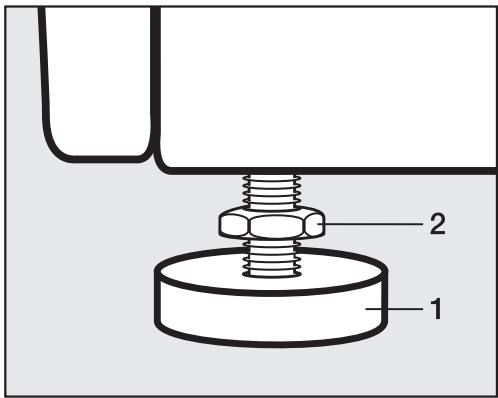 MIELE W 196 - Screwing out and adjusting the feet - 1