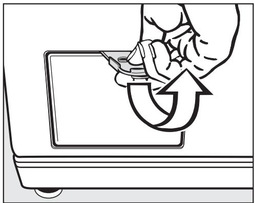 MIELE W 604 - Déverrouillage de couvercle manuel en cas de vidange obstruée et/ou de panne de courant - 1