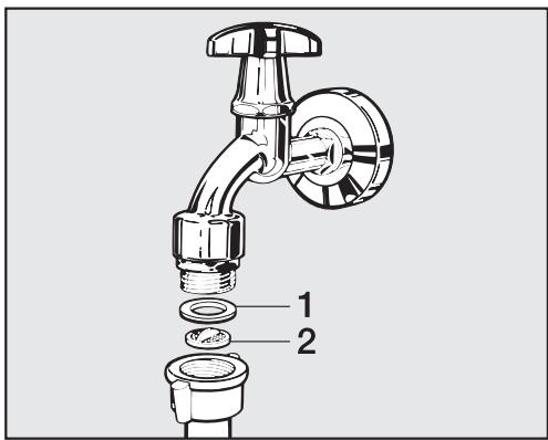 MIELE W 604 - Nettoyage du filtré dans la conduite d'arrivée d'eau - 1