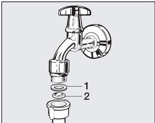 MIELE W 616 - Nettoyage du filtré dans la conduite d'arrivée d'eau - 1