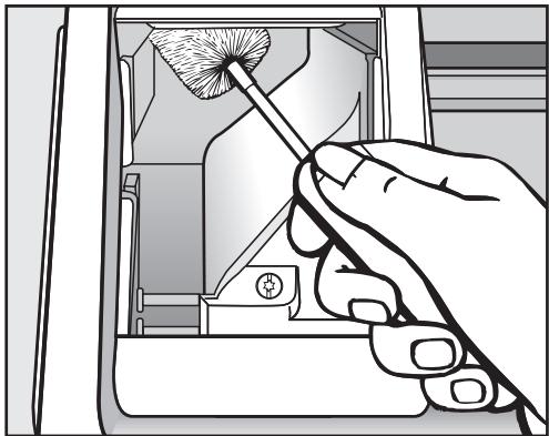 MIELE W 616 - Nettoyage du logement de la boîte à produits - 1