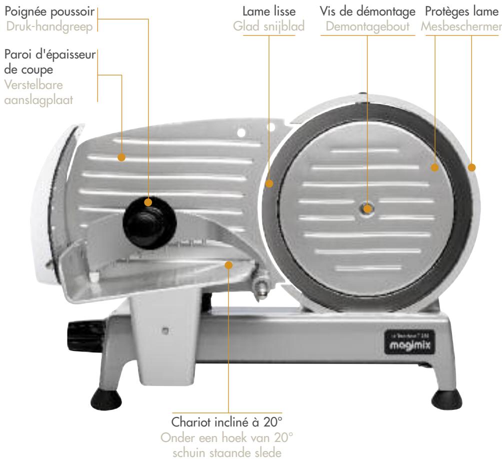 MAGIMIX T250 SNIJMACHINE - Lisez attentivement les consignes de sécurité avant d'utiliser votre apparéil. - 1