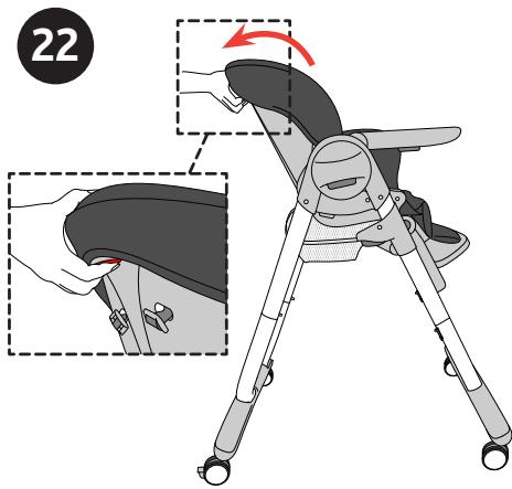 CHICCO POLLY MAGIC HIGHCHAIR - Réglage de la hauteur de la chaise haute - 1