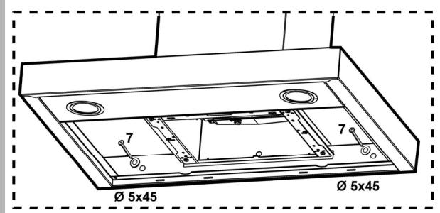 HOTPOINT HHE 90 F HA IX - Installation du modèle pour plafond (flot) - 10