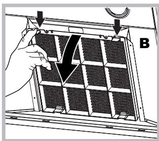 HOTPOINT HNB 9.6 LMI X/HA - Manutenzione del filtro al carbone (B) - 1