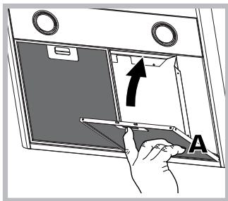 HOTPOINT HNB 9.6 LMI X/HA - Mantenimiento de los filtros de grasas (A) - 1