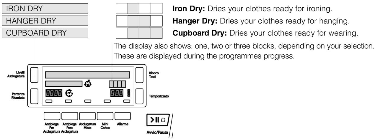 HOTPOINT TCD 851 X - Dryness levels - 1