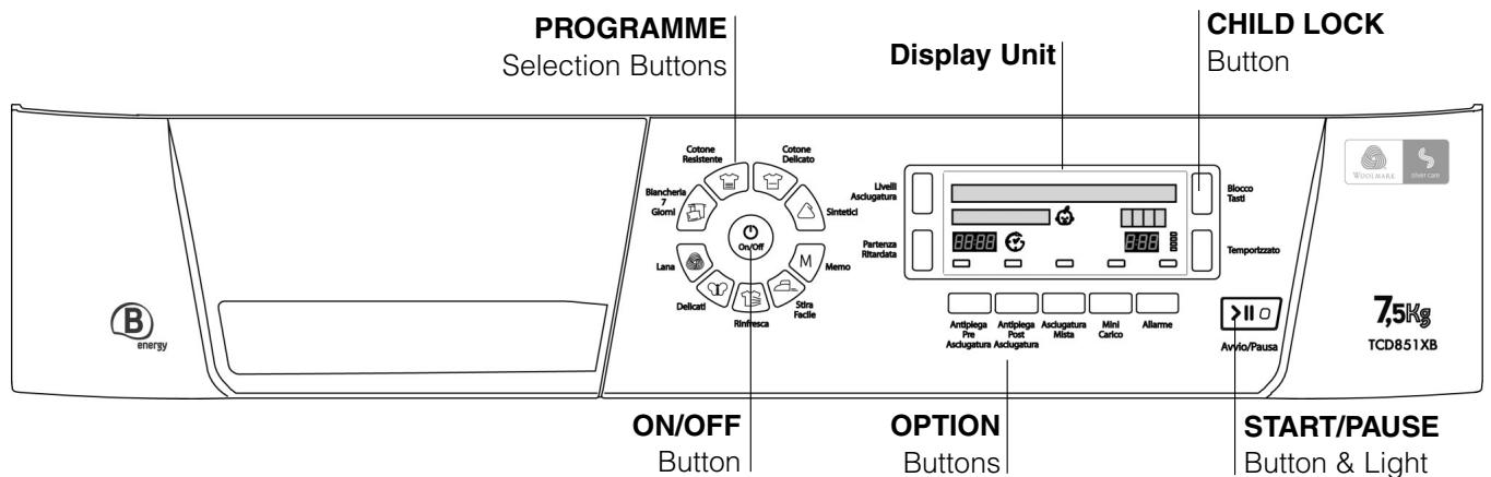 HOTPOINT TCD 851 X - Control panel - 1