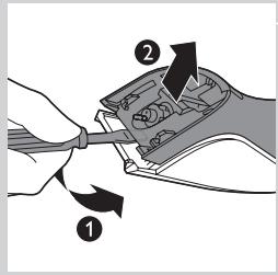 PHILIPS HC3424/80 - Udtagning af det genopladelige batteri - 3