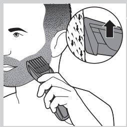 PHILIPS HC3424/80 - Brug af skægkammen (kun HC5440/80, HC3420/80, HC3420/17) - 4