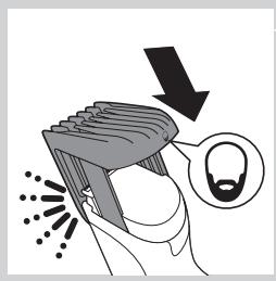 PHILIPS HC3424/80 - Uso del pettine regolabarba (solo HC5440/80, HC3424/80, HC3420/80, HC3420/17) - 1