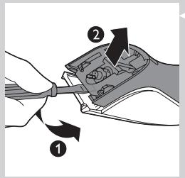PHILIPS HC3424/80 - Cóme extraer la bateria recargable - 3