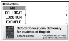 CASIO EW F350C - Recherche d'associations habituelles de mots (Recherche Collocations) - 1