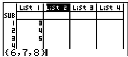 CASIO GRAPH 25 PRO - - Pour saisir une série de valeurs simultanément - 3