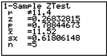 CASIO GRAPH 25 PRO - - Test Z à 1 échantillon - 2